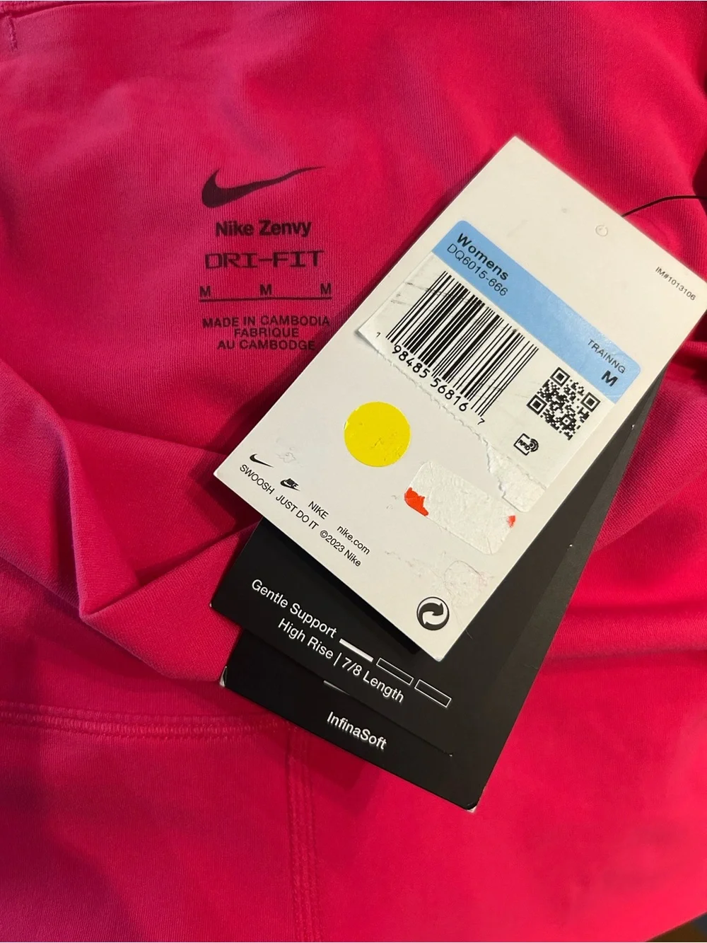 Nike Zenvy High-Waisted 7/8 Leggings Sz S Hot Pink Gentle Support Pants